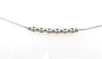 18K White Gold Diamond Bar Fashion Bracelet