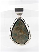 Bruce Wood Silver Turquoise Pendant