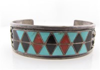 R. Lateyice Zuni Sterling Silver Cuff Bracelet