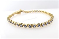 Le Vian 14K Yellow Gold Sapphire Tennis Bracelet