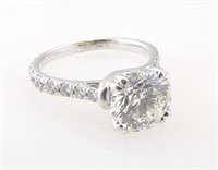 14K White Gold 2.5CT Diamond Ring, 2.09 solitaire