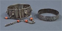Two North African Silver Cuff Bracelets