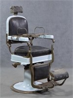 White Enamel Ceramic Barber Chair