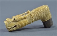 Antique Ivory Dragon Cane Top