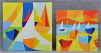 Two David Hosking Acrylics on Canvas