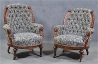 Pair of Carved Arm Chairs