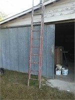 Vintage wooden extension ladder