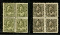 Canada #119-120 Mint Blocks of Four NH.