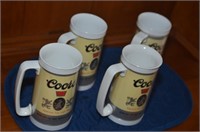 SET OF 4 VINTAGE COORS INSULATED MUGS