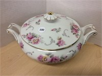 Covered Vegetable Dish With Handles " Dream Rose"