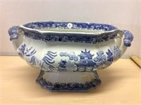 Oriental Patterned Blue And White Tureen