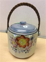 Biscuit Barrel With Wicker Handle