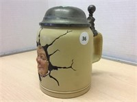 Unique Crock Stein With Face On Side