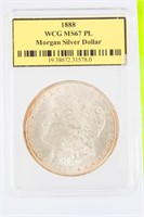 Coin 1888-P Morgan Silver Dollar WCG MS67 PL