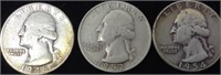 1948, 1952, 1954 Quarters, San Fransisco Mint