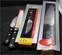 6 INCH PETEC KNIFE; 5” WUSTHOF & 2-  3” WUSTHOF