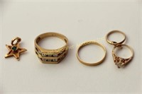 FOUR PIECES OF 10K GOLD JEWELLERY