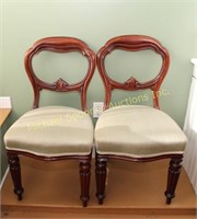 PAIR OF ENGLISH VICTORIAN BALLOON BACK CHAIRS