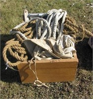 Various barn rope, brushes, safety glasses, etc.