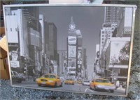 Framed New York City Time Square poster. Measures