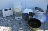 Household items including coffee maker, toaster,