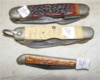 (3) Vintage pocket knives including Colonial,