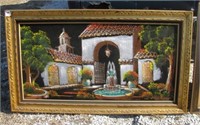 Ornate framed 3-D style artwork piece. Measures
