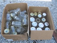 (40+) Canning jars (some with lids) in various