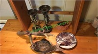 Artificial Antlered candleholders – fish tray –