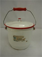 Federal Enamelware Pot with Handle and Lid