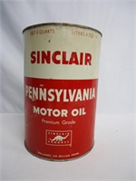 Sinclair Pennsylvania Motor Oil 5 Quart Can