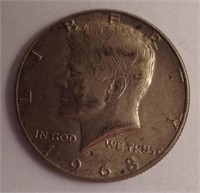 1968 Silver Kennedy Half Dollar - D Mintmark