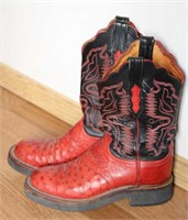Pair "Lucchese" Red Leather Western Boots