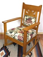 Upholstered Mission Style Rocking Chair