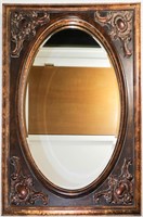 Oval Mirror with Metal Look Frame