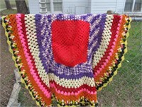 Vintage Hand Made Crochet Shawl / Throw