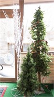 (3) Artificial Christmas Trees w/ Lights