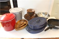 Bargain Lot: Stock Pots, Strainer, Wooden Bowls,