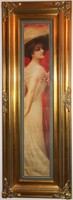 Tall Narrow Framed Victorian Lady Print