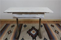 Vintage School Desk with Distressed Wainscot Top