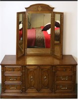 Large 9-Drawer Drexel Dresser with Mirror