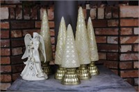 Lenox Angel & Light-up Gold Christmas Trees