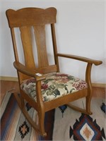 Upholstered Wood Rocking Chair