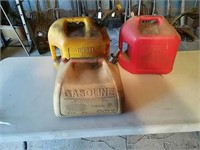 Assorted gas cans