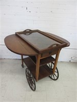 Early Tea Wagon with Glass Tray