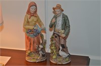 PAIR OF LARGE BISQUE FIGURINES