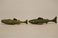 Lot of 2 Fish Spearing Decoys By Unknown Carver