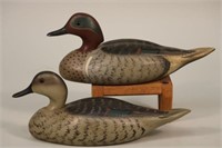Pair of Drake & Hen Green Wing Teal Duck Decoys