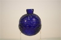 Antique French Colbalt Blue Glass Target Ball