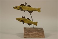 Pair of Early 10" Fish Spearing Decoys By Unknown